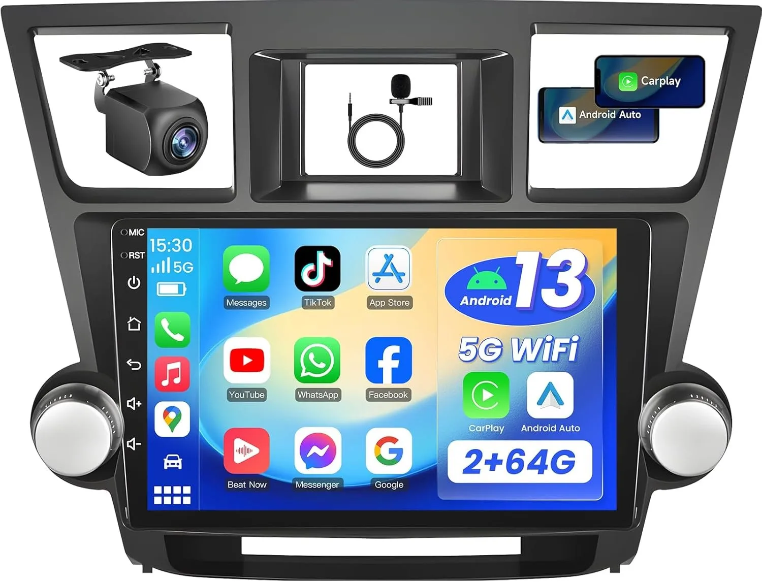 For Toyota highlander 2008-2012 Android Touch Screen Car Radio WiFi GPS Navigation Auto Carplay Multimedia Player Head Unit