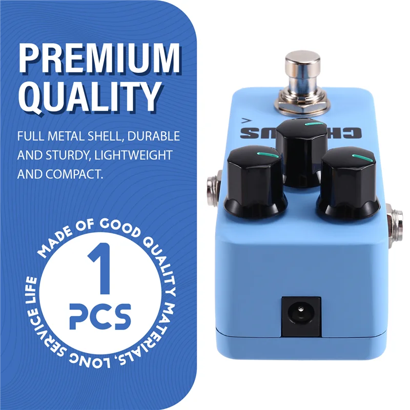 -9월 FCH-2 기타 이펙트 페달 코러스 일렉트릭 기타 이펙트 페달 휴대용 트루 3 컨트롤 노브 미니 기타라 이펙트