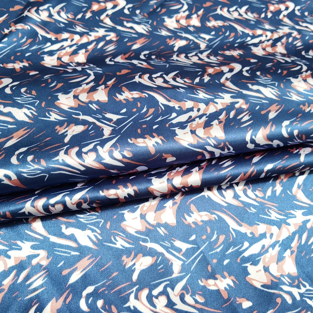 1 Meter x 1,48 Meter Geometrisches Webmuster Satin-Material Seidig Weiches Polyester Charmeuse Futterstoff Schal DIY Stoff – Detail 16