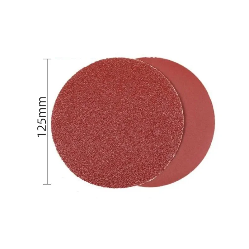 

5 Inch 125mm Back Pile Disc Red Sandpaper Metal Car Wooden Grinding Wheel Repair Grinding And Polishing 60-1200 Coarse Sanding