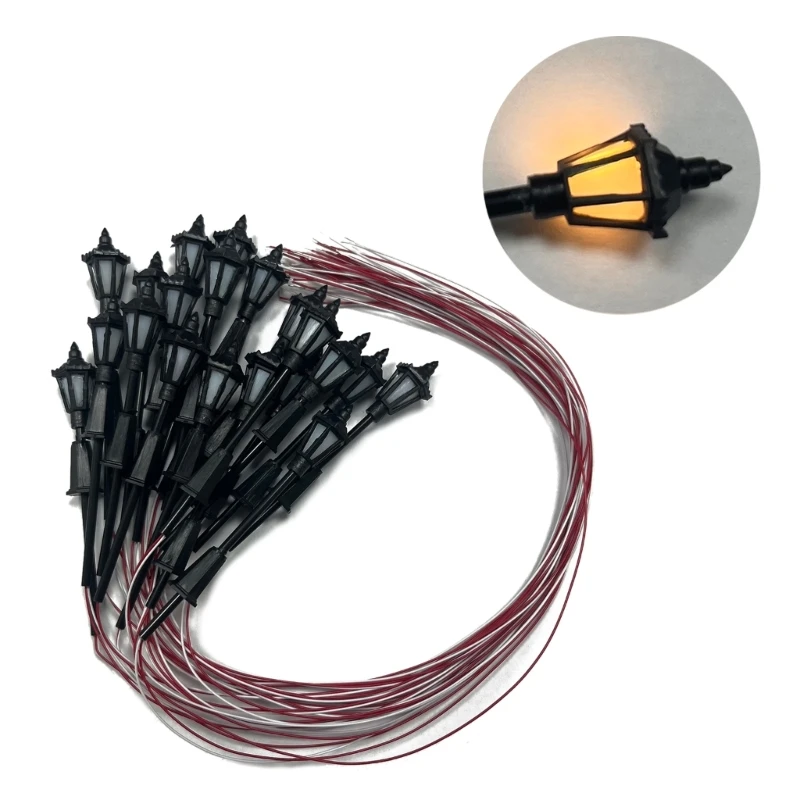 Modell Straßenlaterne Sandtisch Architektur Gebäude Eisenbahn Layout Leuchtfeuer Modell Eisenbahn Zug Laternenpfahl Dorf Weg