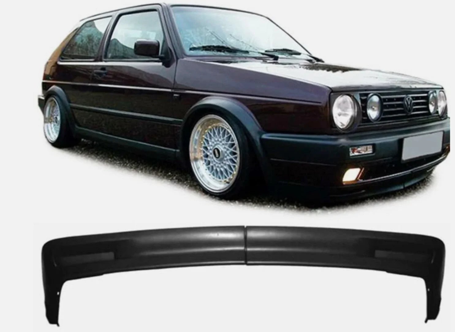 Front Bumper Spoiler GTI Style For VW Golf Jetta MK2 Big Bumper KR 19E GTI GLI