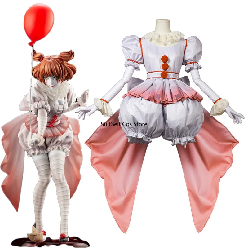 Halloween It Pennywise Little Girl Joker Chapter One Cosplay Costumes Scary Clown Girl Cosplay Uniform Halloween Costume Girls