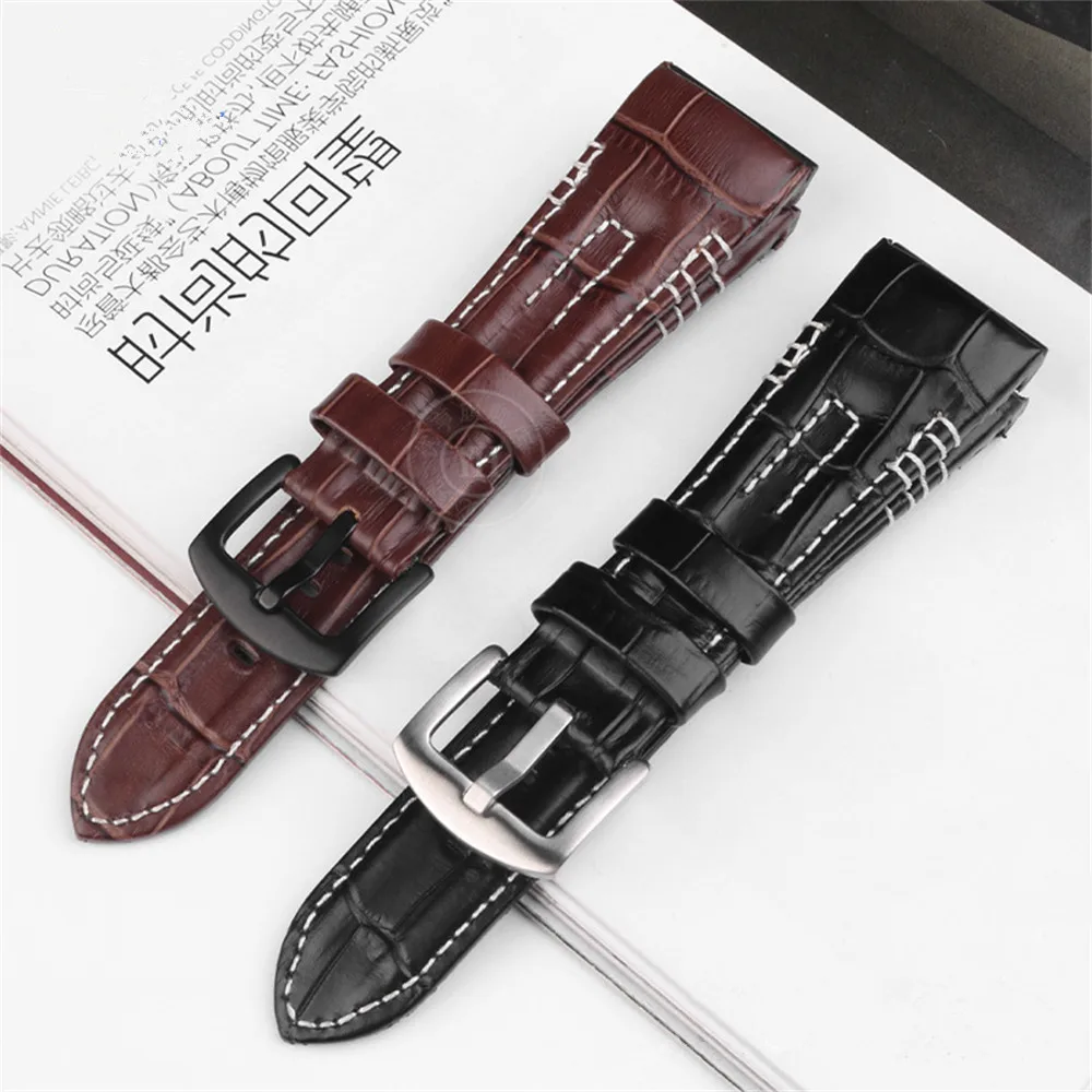 Pulseira de couro premium para homens, faixa de relógio masculina, pulseira de pulso, ajustável para velatura, série SRH, SRH013, SPC007J1