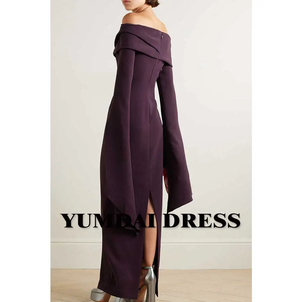 YUMDAI Elegant One-shoulder Evening Dress Wedding Mom Dress Formal Long Sleeve Gown 2023 Saudi Arabia Special Occasion Dress