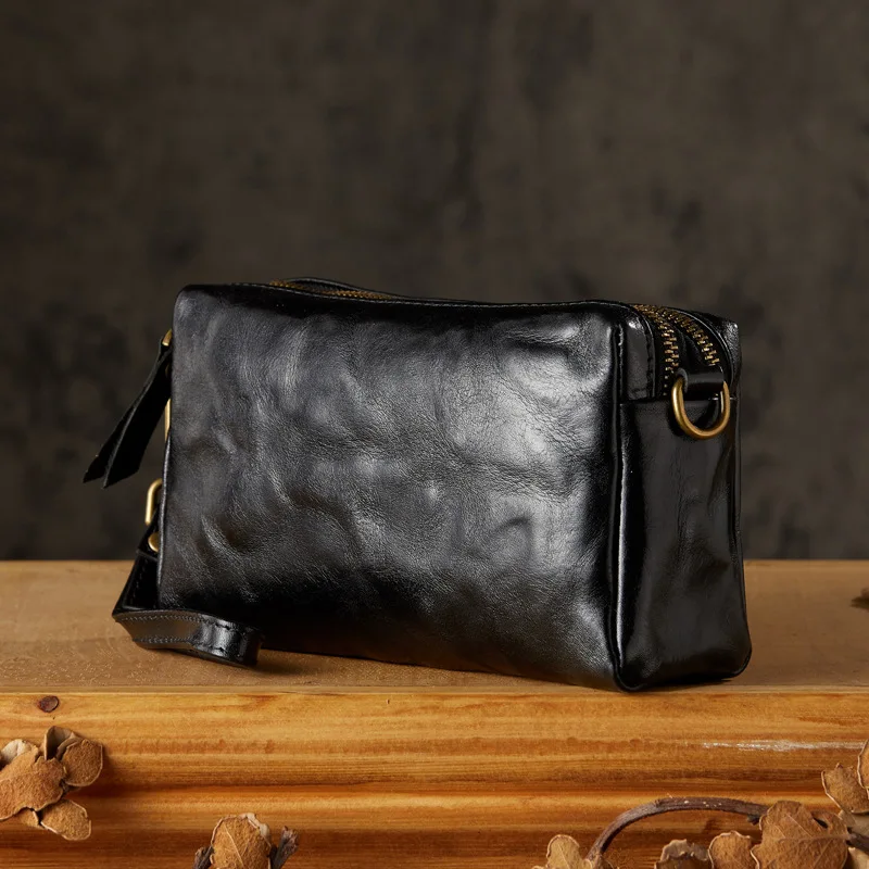 2026 Genuine Leather Handbag Men Casual Fashionable Single-shoulder Crossbody Multi-functional Mobile Phone Designer Luxury Bag