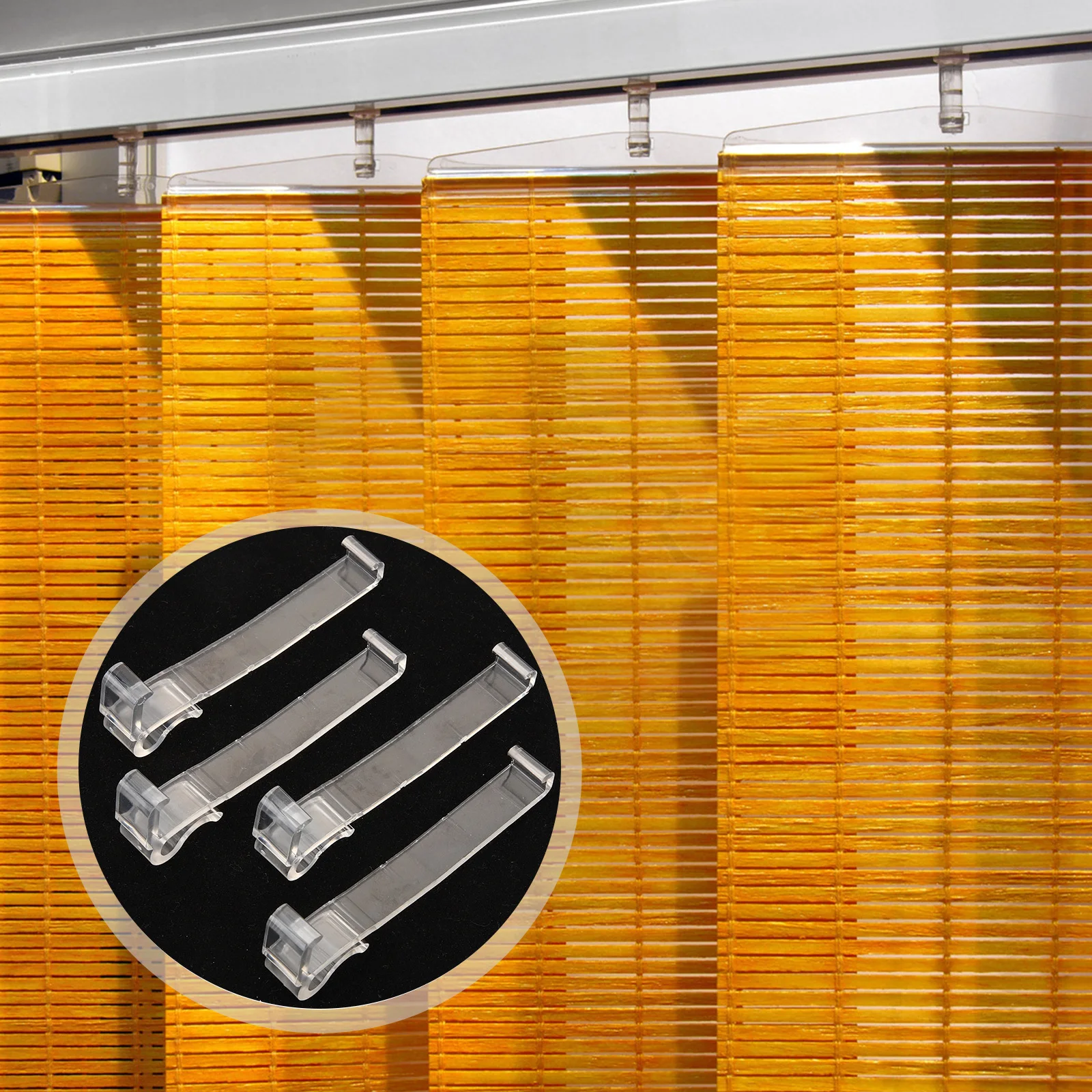 

12Pcs Window Valance Clips Transparent Plastic Horizontal Blind Clips 3.25 Inch Installation Replacement Tool Blind