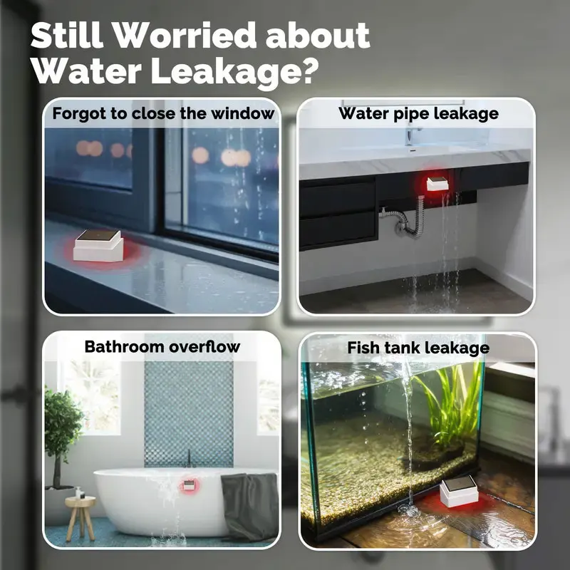 MOES Tuya ZigBee Smart Rain Detection Sensor Water Leakage Flood Detector Wireless IPX4 Waterproof Outdoor Use Battery Powered