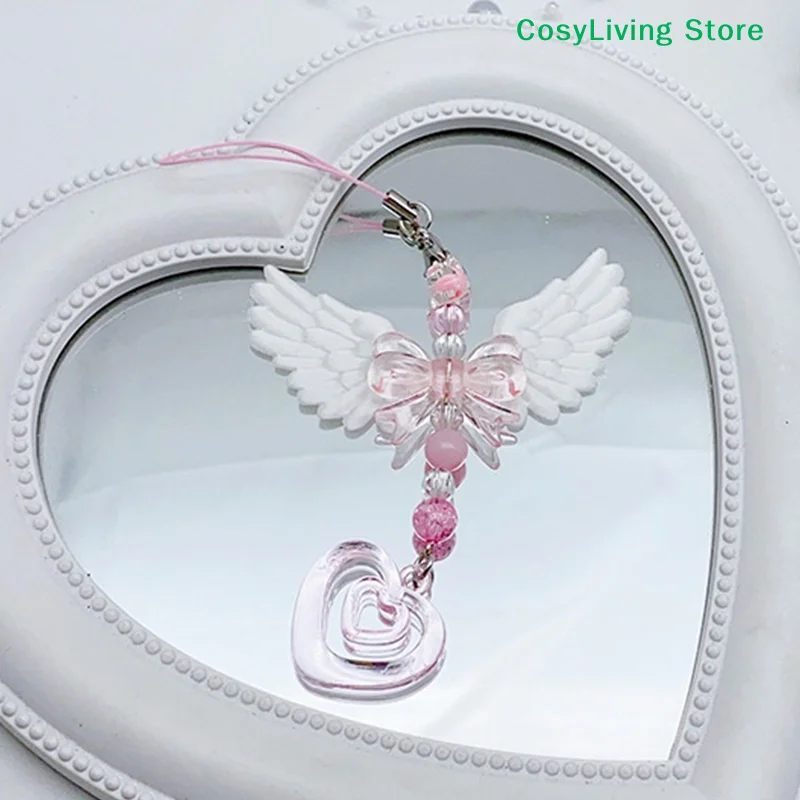 Lovely Wings Bow Heart Mobile Strap Phone Pendant Chain Party Gift Sets Fashion Sweet Keychain Bags Decorative Accessories Gifts image 2