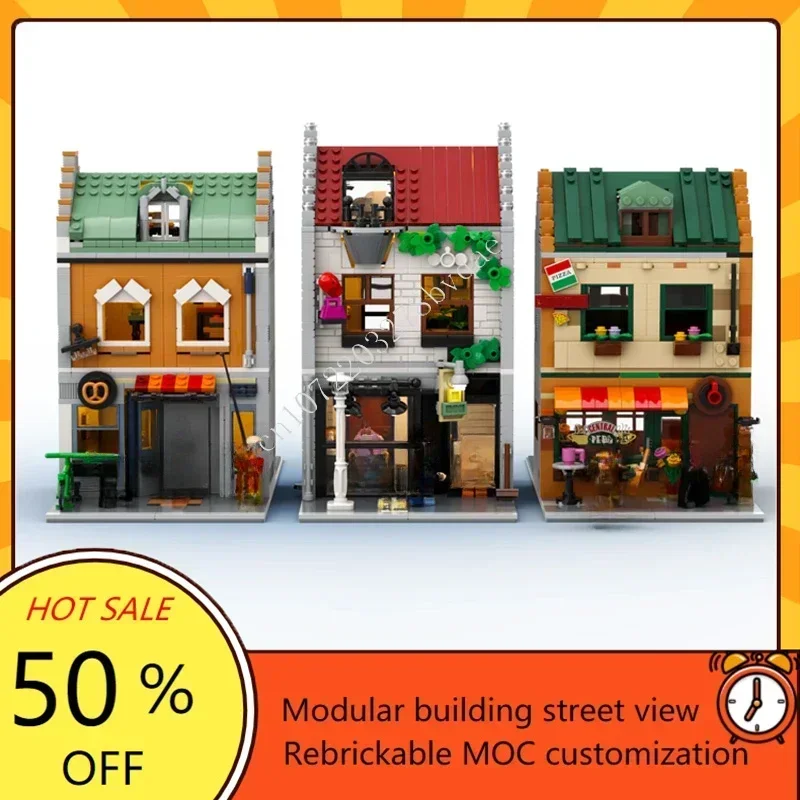 2470PCS Modulaire MOC Custom Street View Architectuur Modelbouw DIY Creatieve montage Educatief gebouw Puzzel Speelgoedbundel