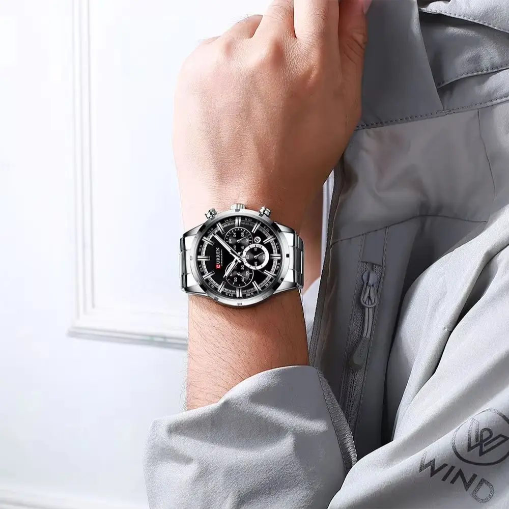New Relogio Masculino CURREN Hot Fashion Mens Watches Top Brand Luxury Wrist Watch Quartz Clock Watch Men Waterproof Chronograph view 5