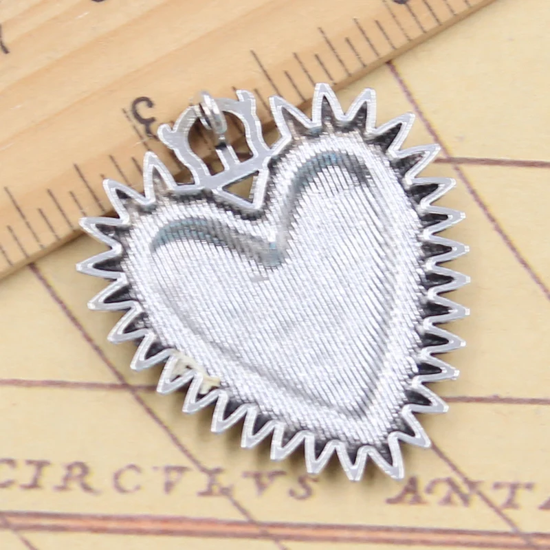 10pcs Charms Crown Thorns Heart 40x35mm Tibetan Silver Color Pendants Antique Jewelry Making DIY Handmade Craft