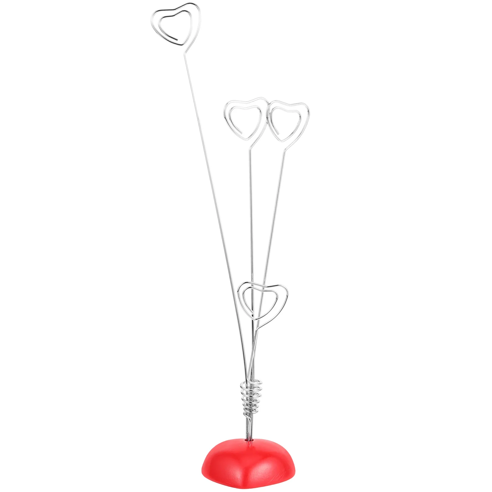 

Heart Shape Clip Tree Photo Holder Note Memo Clip Silver Red Stylish Desk Display for Cards Photos Memos Office Decoration