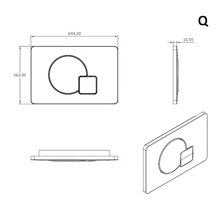 Dual Flush Wall Toilet with Concealed Cistern, Flush Plate, ABS Flush Panel, Bathroom Toilets, New Type