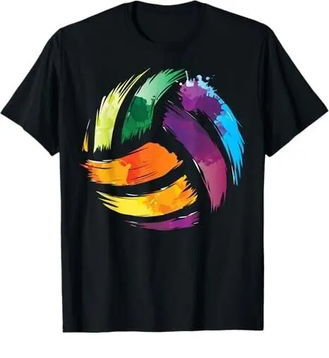 Colorful Volleyball Cute Colorsplash Ball Gift T-Shirt