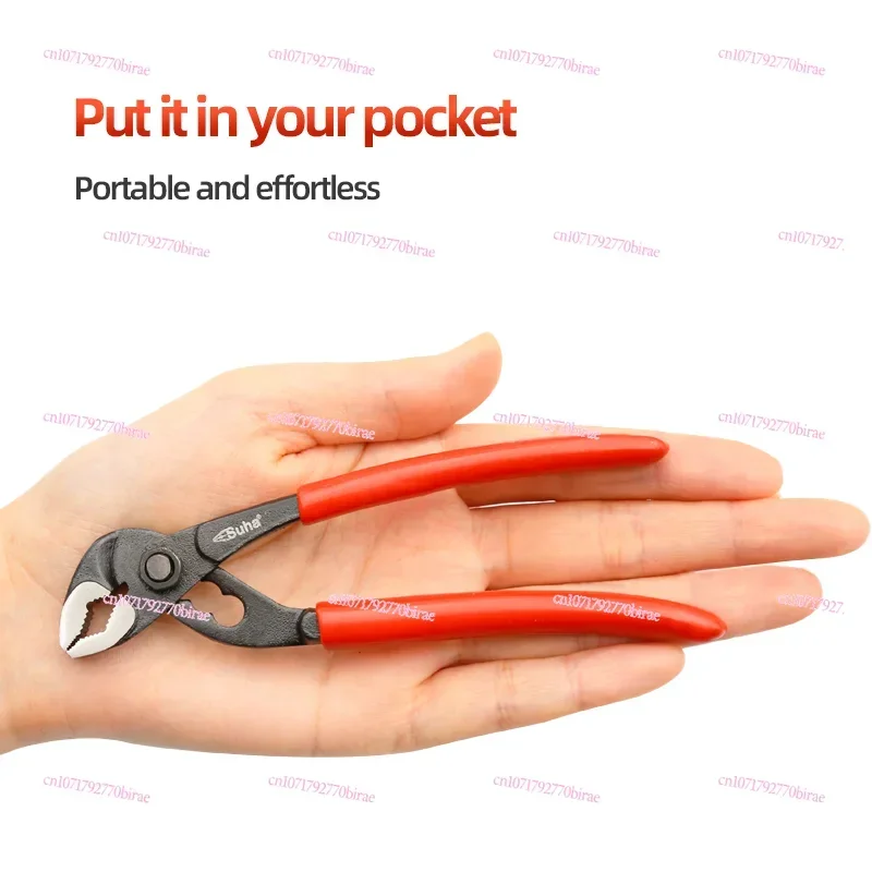 Home DIY 5inch Mini Pump Clamp Small Pipe Pliers Ultra Thin Shifting Spanner Multifunctional Crescent Wrench No Button 4 Stops