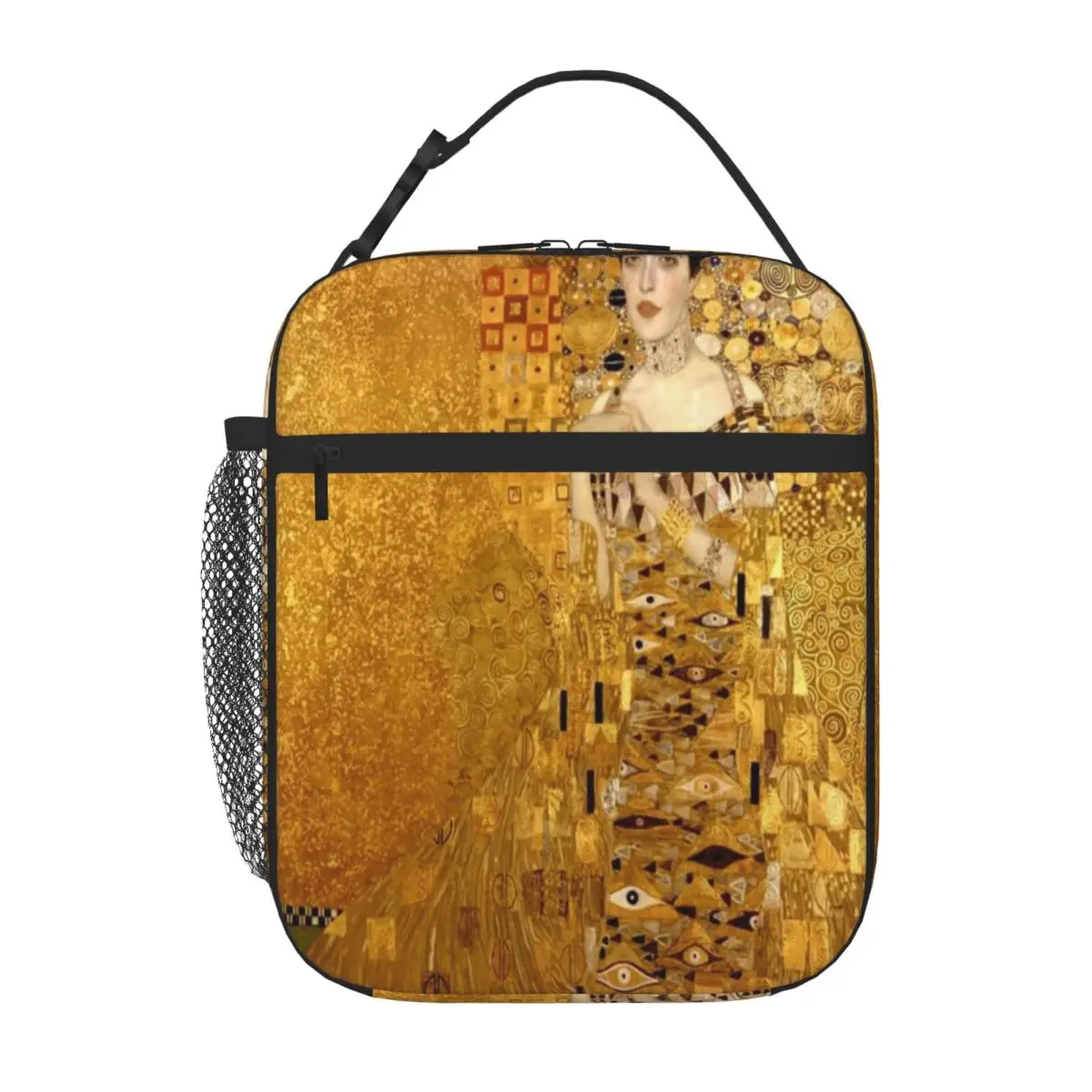 Hot Sale Woman In Gold Portrait By Gustav Klimt Classic Commuter Lunch Bag Kindergarten Snack Office Lunch Bag