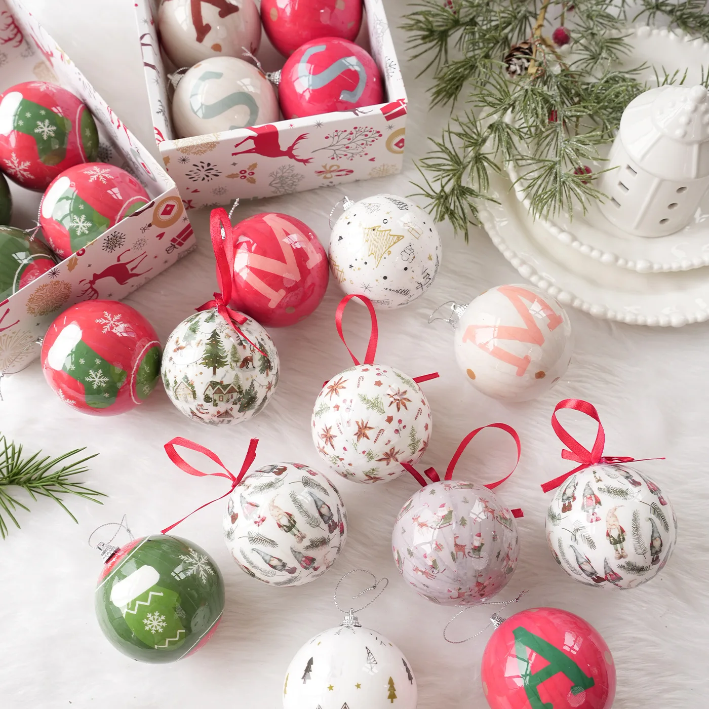 

Набор рождественских украшений, 6 шт. небьющиеся елочные украшения, подвесные украшения для рождественских елок, декор для праздничной вечеринки