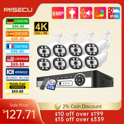 Misecu 8CH 4K 5MP POE Security AI Camera System Face Detect 8MP CCTV Record Surveillance Protection Kit Color Night Vision NVR