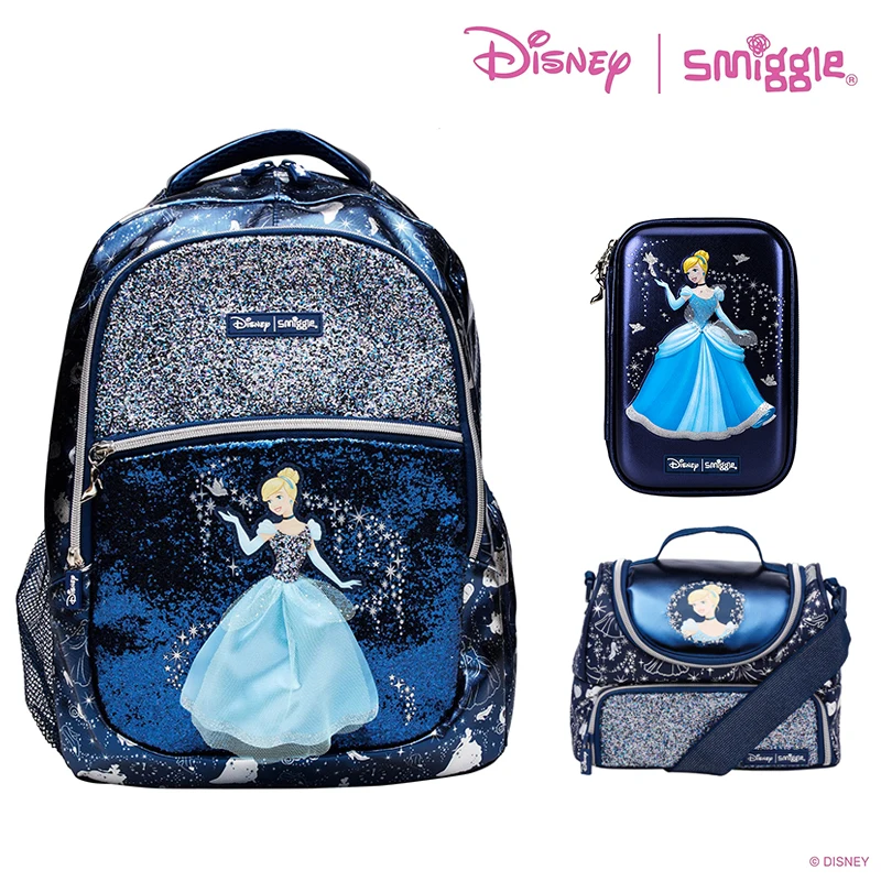 Disney Australian Smiggle Kawaii Cinderella Backpack Student Children'S Schoolbags Pencil Case Meal Bags Office Stationery Set