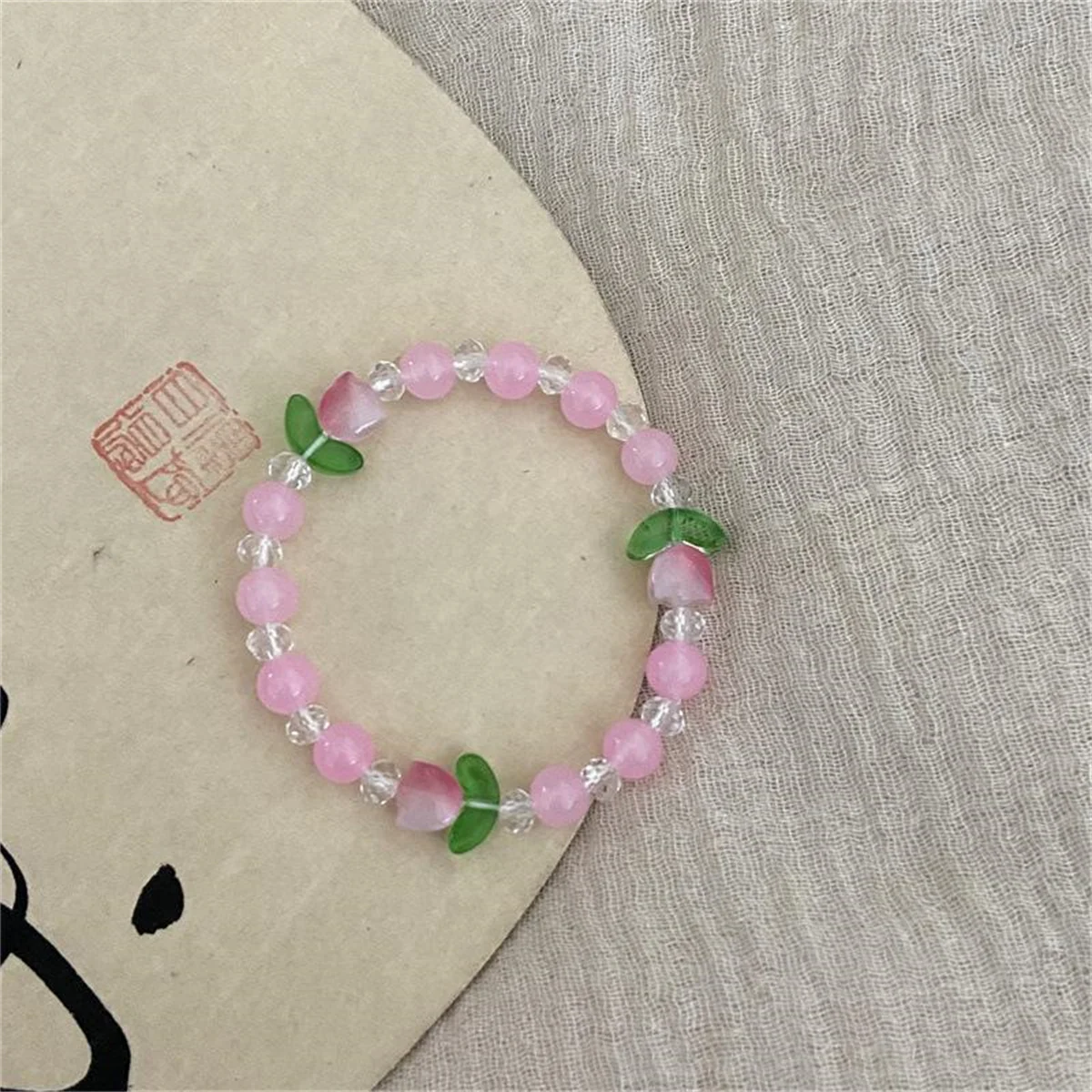 Sweet Colorful Glass Beads Bracelet for Women Fashion Korean Cute Tulip Flower Charm Bracelets Aesthetic Jewelry Friend Gifts