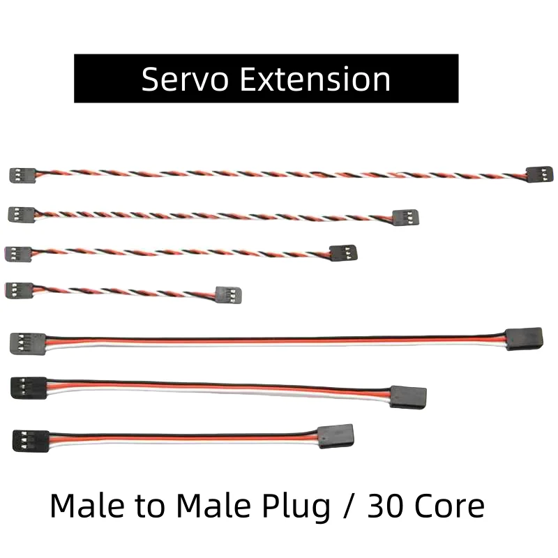 RC Servo Extension Cable 30 Core Length 10cm 15cm 20cm 30cm with JR FUTABA Male-to-Male Plug