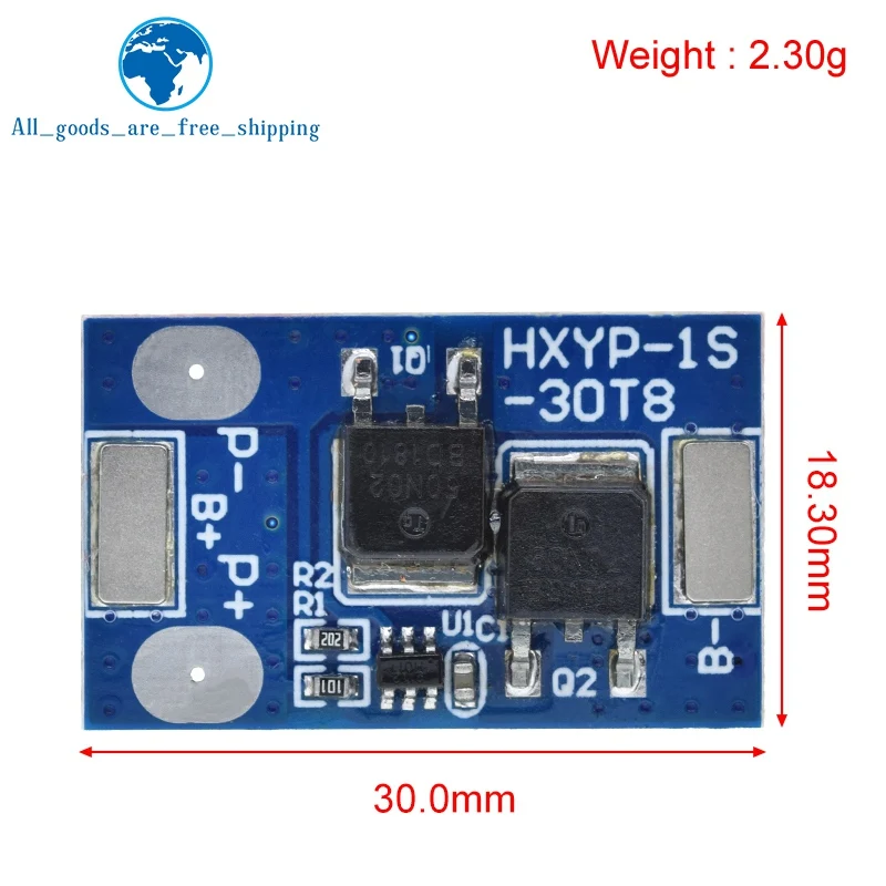 TZT Lifepo4 Battery BMS 1S 3.2V 7A Charging Board Short Circuit Protection PCM Self Recovery With Temperature Protection