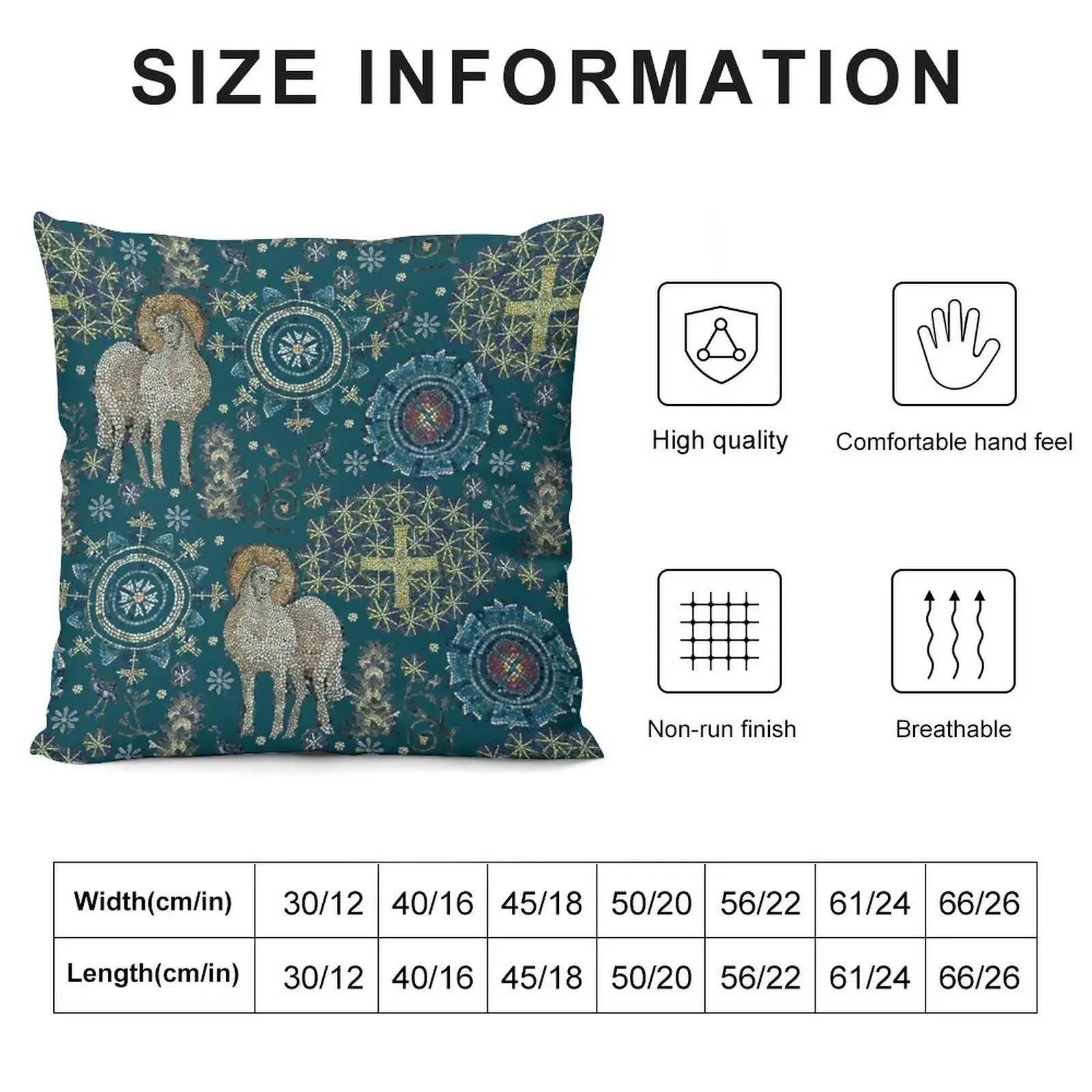 Mosaics of Ravenna: Blue - Byzantine Collection Throw Pillow Sofa Cushion Cover Luxury Cushion Cover pillow