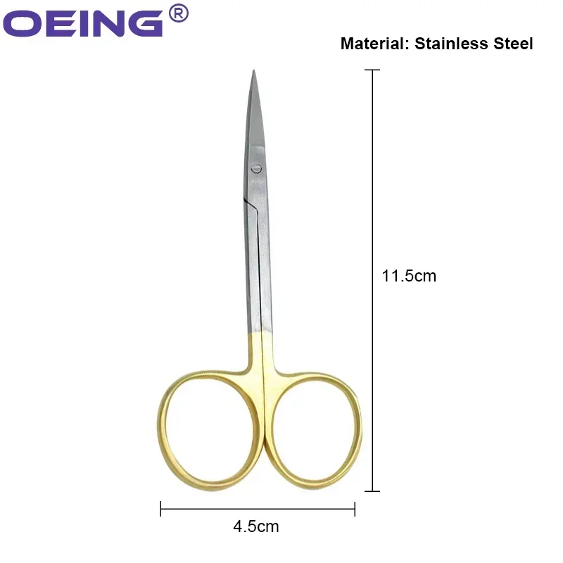 1Pc Dental Surgical Scissors 11.5cm Stainless Steel Dental Orthodontic forceps Straight/Curved Operating Scissors Dentist Tools