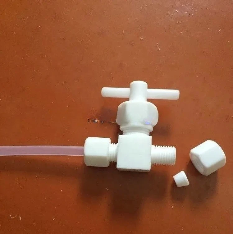 PTFE Ball Valve PTFE Straight-through Ball Valve 1/4 3/8 1/2 Anti-corrosion Acid and Alkali Resistant Polytetrafluoroethylene