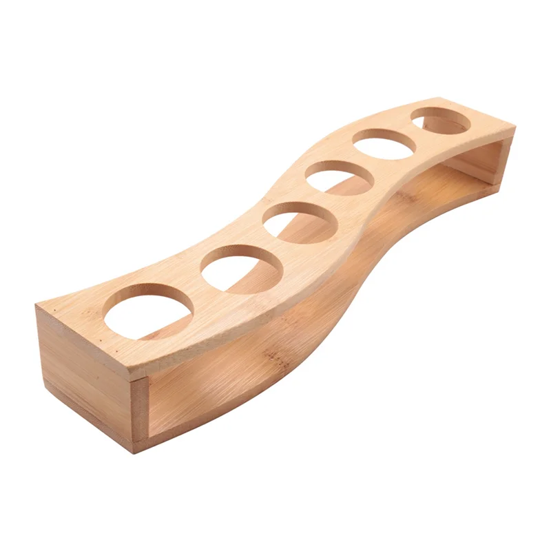 Set di supporti per bicchieri da shot 3X Set di bicchieri da shot da 1 Oz/30 ml Portabicchiere da shot in bambù, set di bicchieri da shot a 6 fori, perfetto per feste, Bar-ABQU