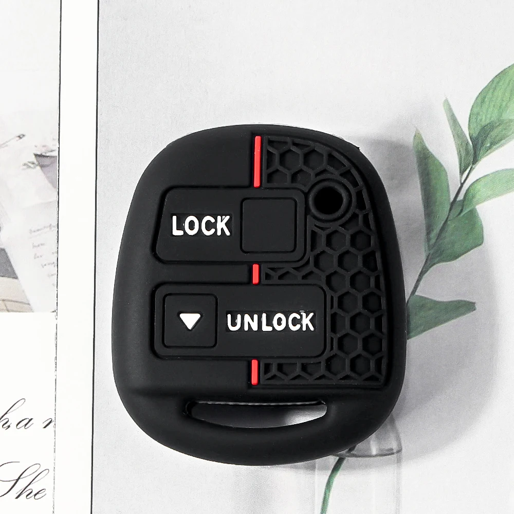 KEYYOU Silicone Case Cover For Toyota FJ Cruiser Land 2008-2014 Yaris Echo For Lexus ES GS LS IS RX SC LX RX400h 2 Buttons