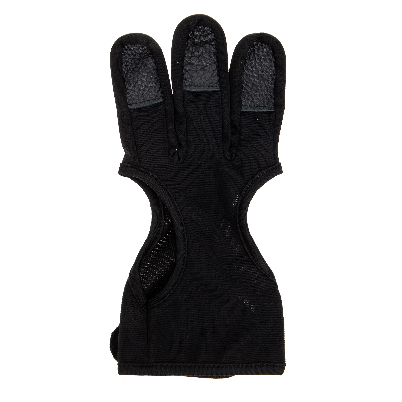 Bows Archery Finger Stall The Mitten Adjustable Equipment Fingerless Grip Gloves Black Spandex