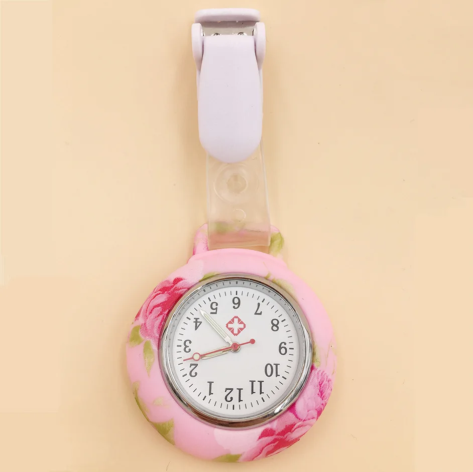 ​1 Pcs Nurses Doctor Quartz Fob Pocket Watch Silicone Case Band Pocket Watch Nurse Accessories For Work Birthday Gifts