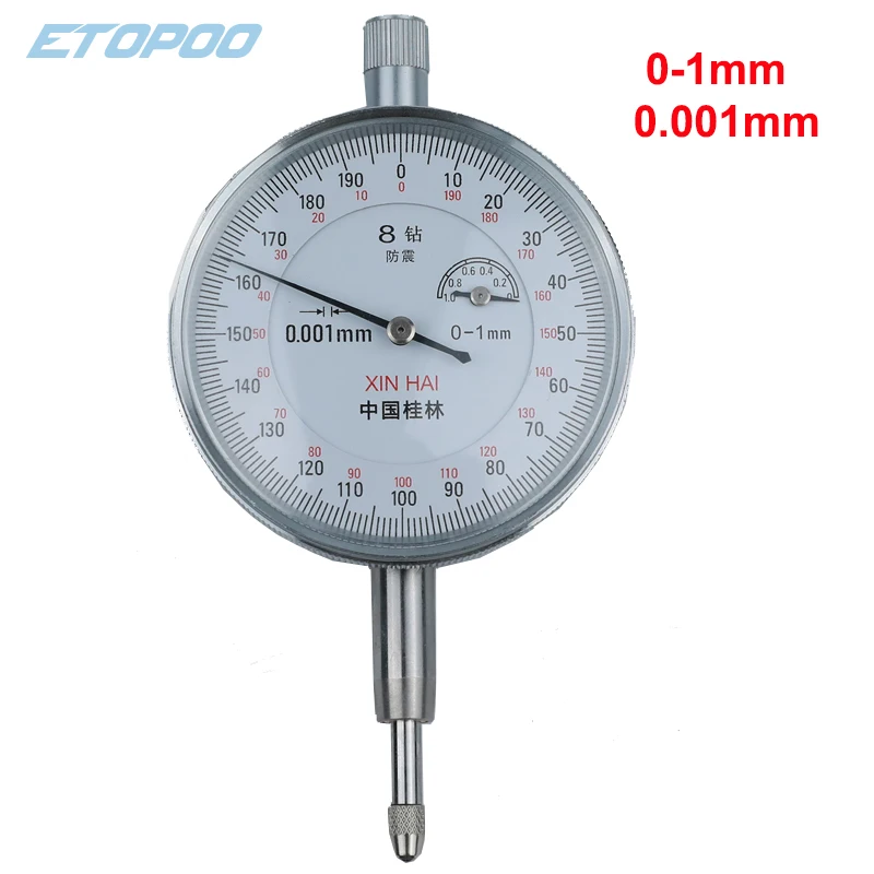 0.001mm micrometer gauge micron dial indicator 0-1mm 1um Precision shockproof indicator precision dial indicator gauge