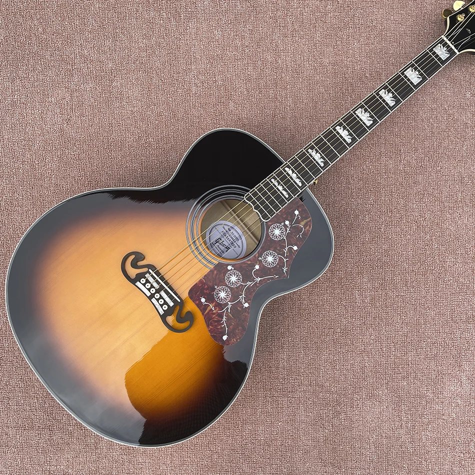 

43-inch Rounded VS Acoustic Guitar with Pickup, Spruce Top Guitar Top, Made in China