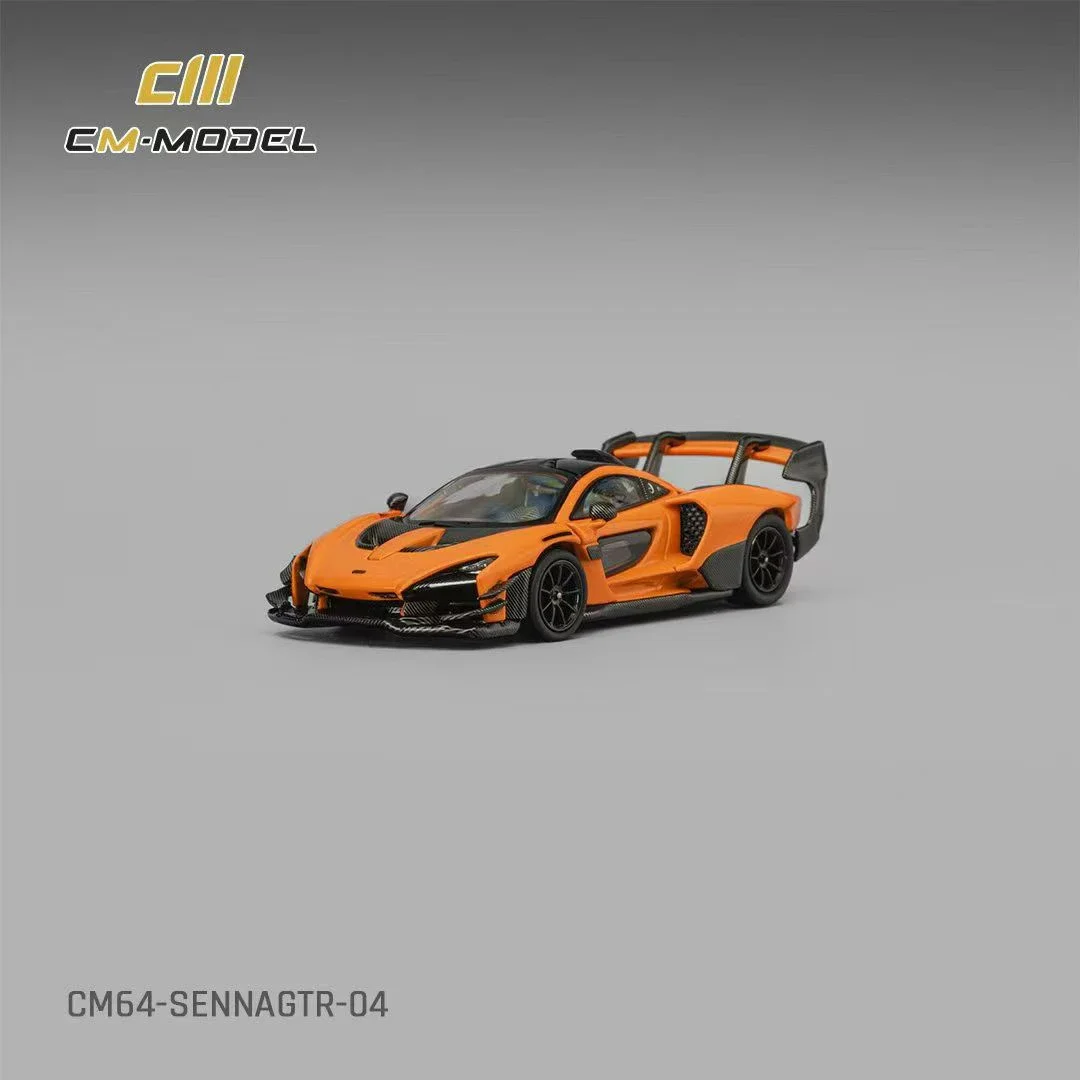 PreSale CM 1:64 Orange Senna GTR Diecast Diorama Car Model Toys