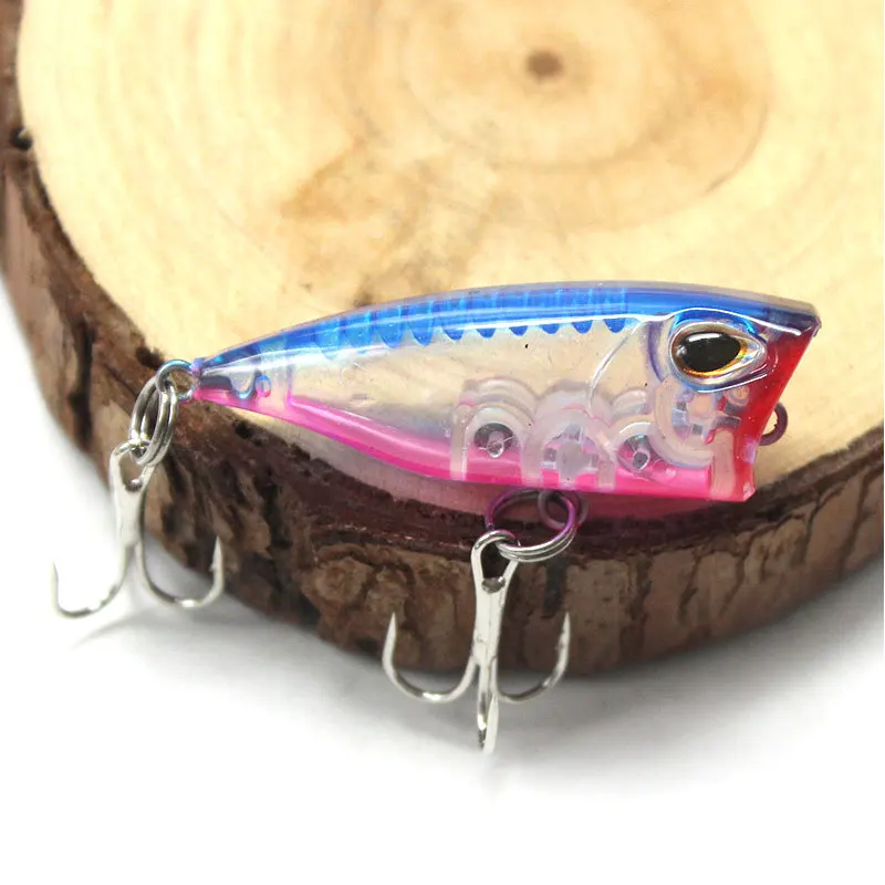 1PCS 4cm/3.3g  ABS Transparent Spinner Bait Small Wave Crawler Surface Tethered Floating Lure Bass Buck Tails Hook Fishing Bait