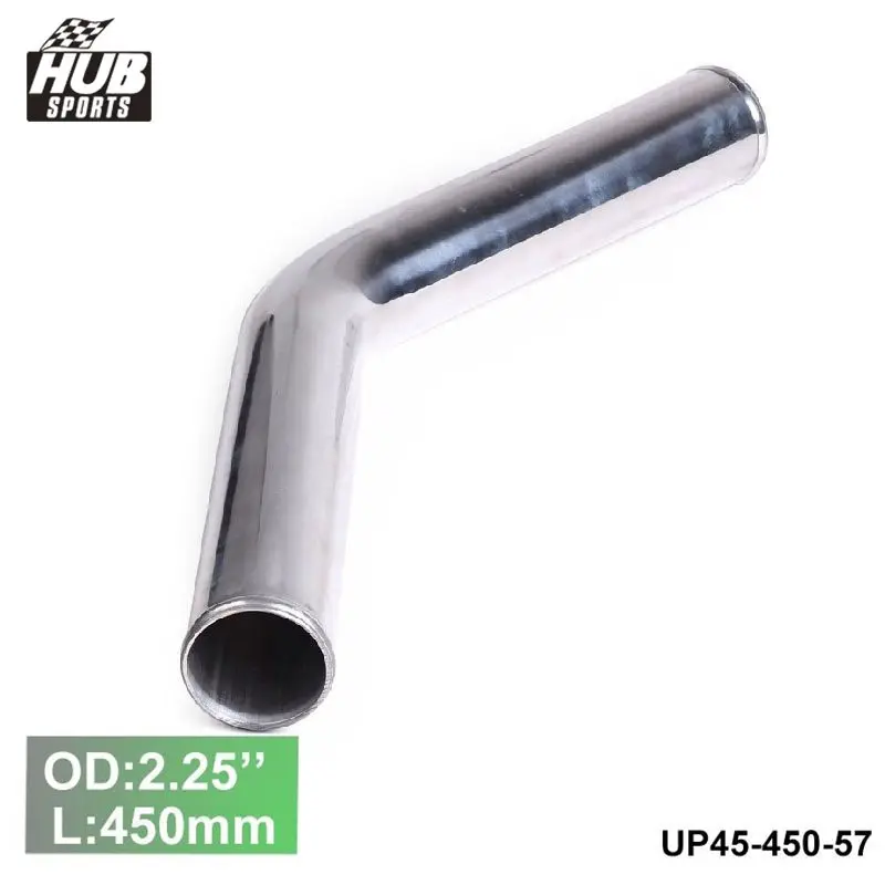 UNIVERSAL TUBE 2.25''OD 450MM CENTERLINE LENGTH 45 DEGREE MANDREL BENT DIY TURBO INTERCOOLER PIPING For Toyota 90-95 UP45-450-57