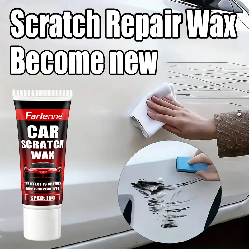 Farienne Car Scratch Wax Paint Scuff Remover Polish Compound For Body Door Bumper Surface Marks Restore Shine 15G