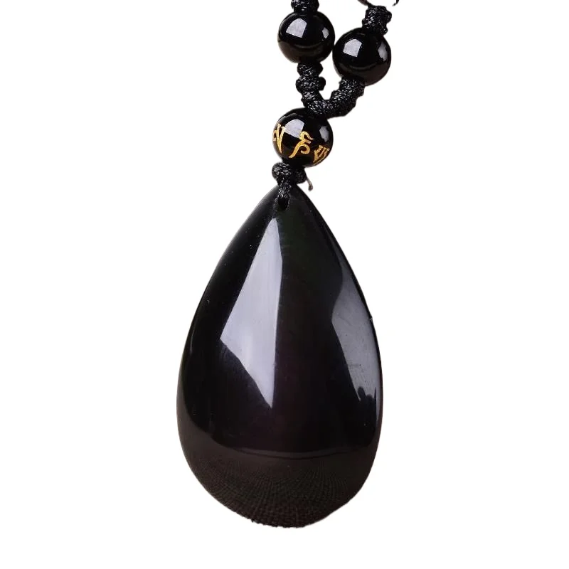 

Obsidian Water Drop Pendant New Item Pendant Versatile Pendant