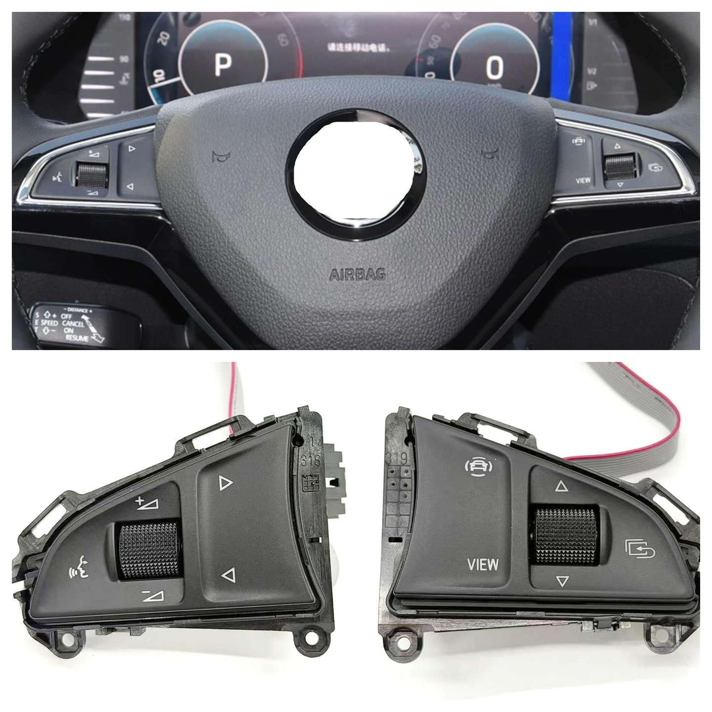 

Steering Wheel Button 3VD919719A For Octavia 3 Fabia 3 super 2015-25 MQB multifunction button steering wheel 3VD 919 719 A