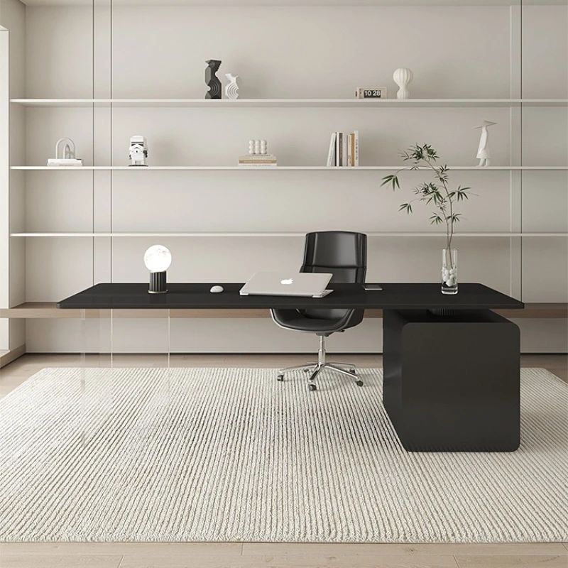 

Italian slate desk acrylic modern simple floating desk writing designer boss computer