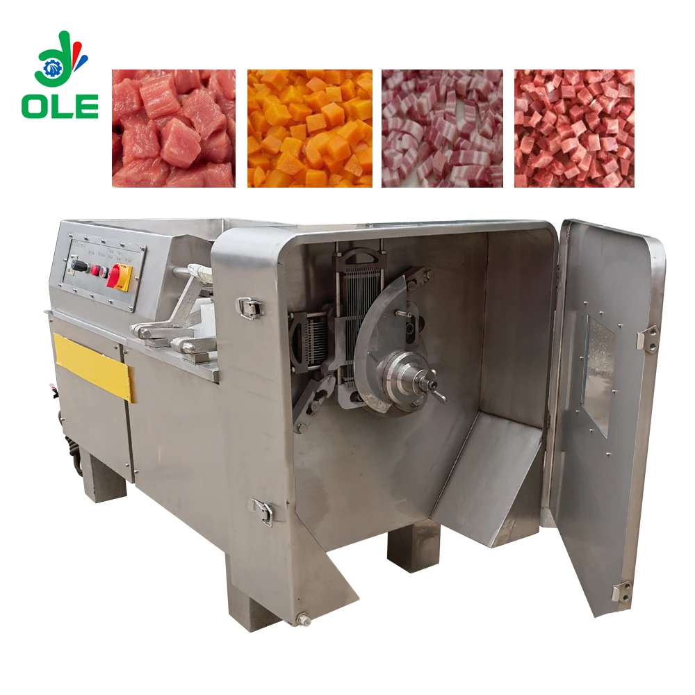 Commercial Fresh Frozen Meat Cube Cutting Machine Cooked Meat Pudding Machine