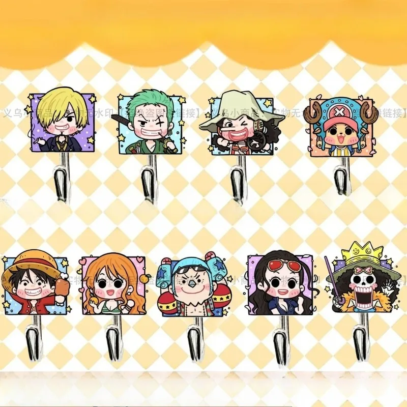 

Набор из 9 акриловых крючков с персонажами аниме One Piece (Луффи, Зоро, Чоппер) для общежития, без сверления, на клейкой основе, подарок
