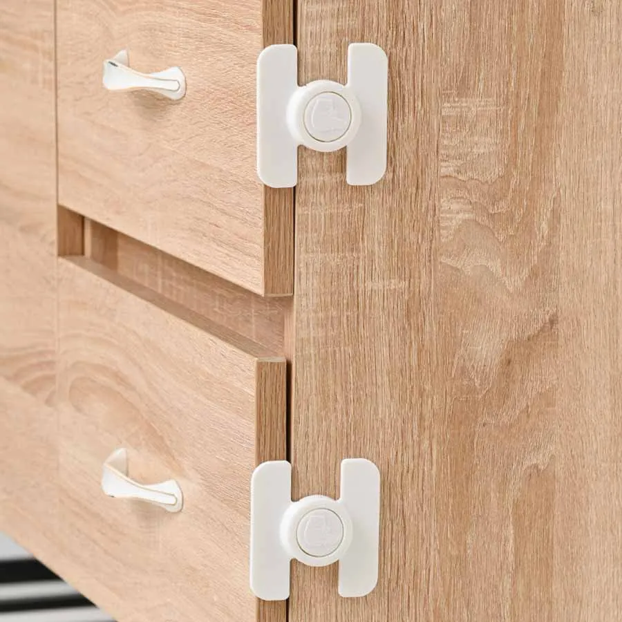 2 قطعة قفل الثلاجة متعدد الوظائف أقفال خزانة قفل للدرج للأطفال مضاد للقرص حماية أمن اليد مشبك أمان