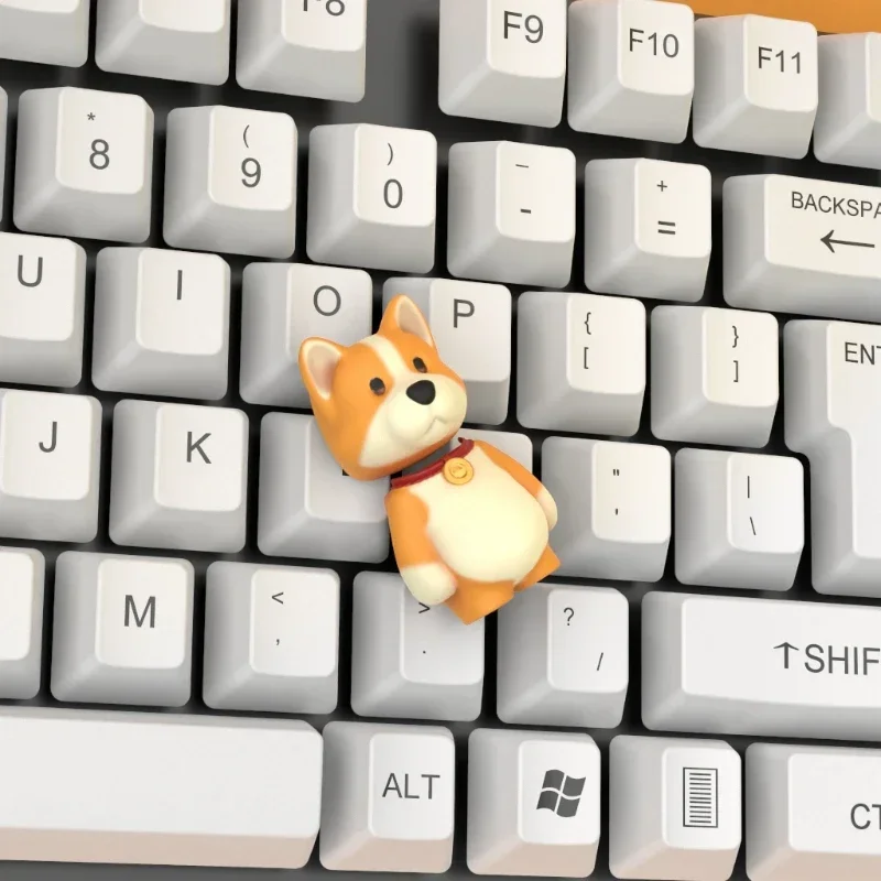 Keycap PBT resin custom Animal Party, dua keycap Steam yang terhubung, keycap kartun anime lucu untuk keyboard mekanik game