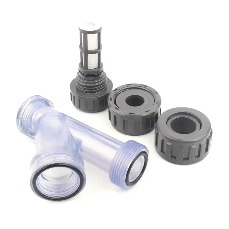 

Y-Type Transparent UPVC Filter Visible Aquarium Water Pipe Filter Micro Irrigation System Pump Filter Home Water Supply 1Pcs