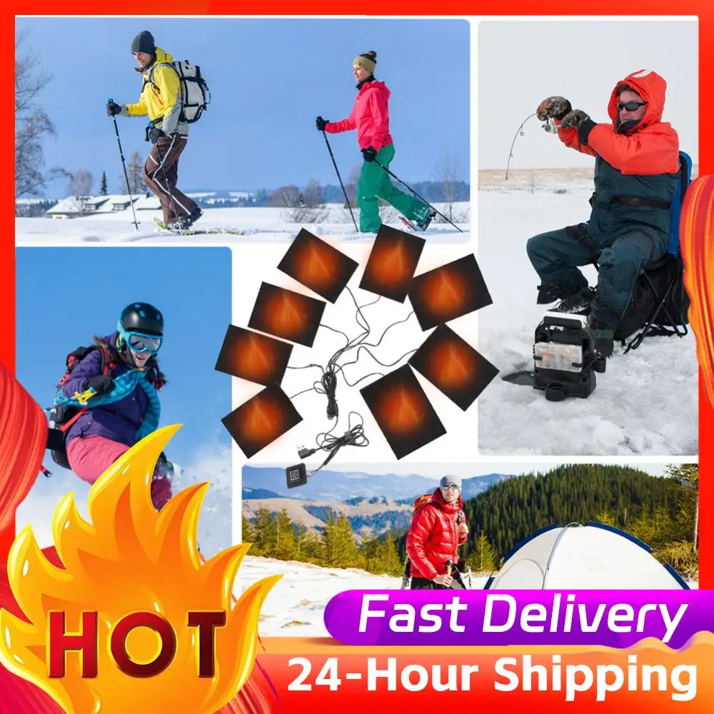 

Электрический тканевый обогреватель USB-нагревательные подушечки Быстрый нагрев Нагреватель Зимние лыжные теплые подушечки DIY Одежда с подогревом Обувь Нагревательные подушечки для жилета