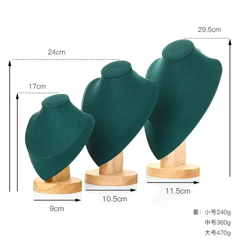 Model Bust Show Exhibitor Velvet Jewelry Display Necklace Pendants Mannequin Jewelry Stand Organizer 3 Colors